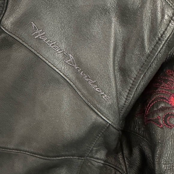 Harley Davidson Leather Red Heart Jacket - Picture 2 of 11
